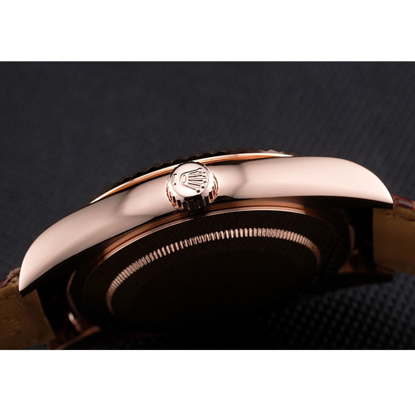 Good Copy Rolex Watches Case Strap Gold Dweller Rose Brown Leather Sky Rolex Brown Dial 0801